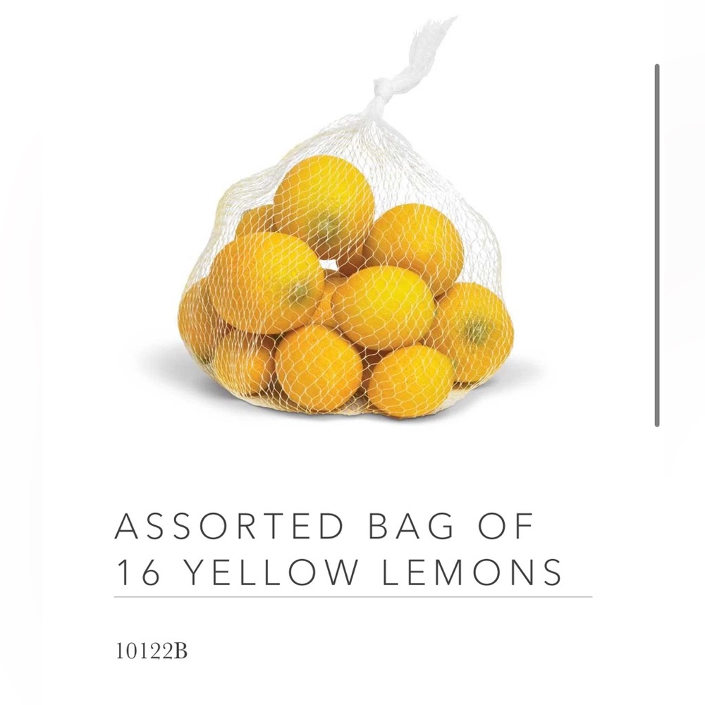 ASSORTED BAG OF 16 YELLOW DECORATIVE LEMONS